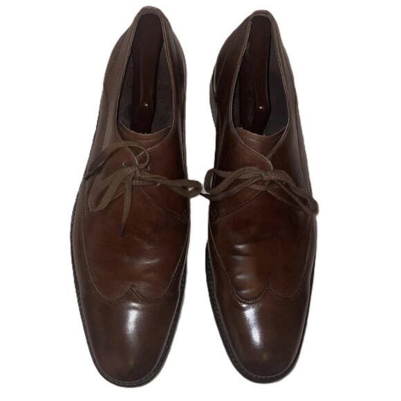 John Varvatos Brown Leather Wingtip Blucher Dress Shoes Men’s Size 12 Oxford